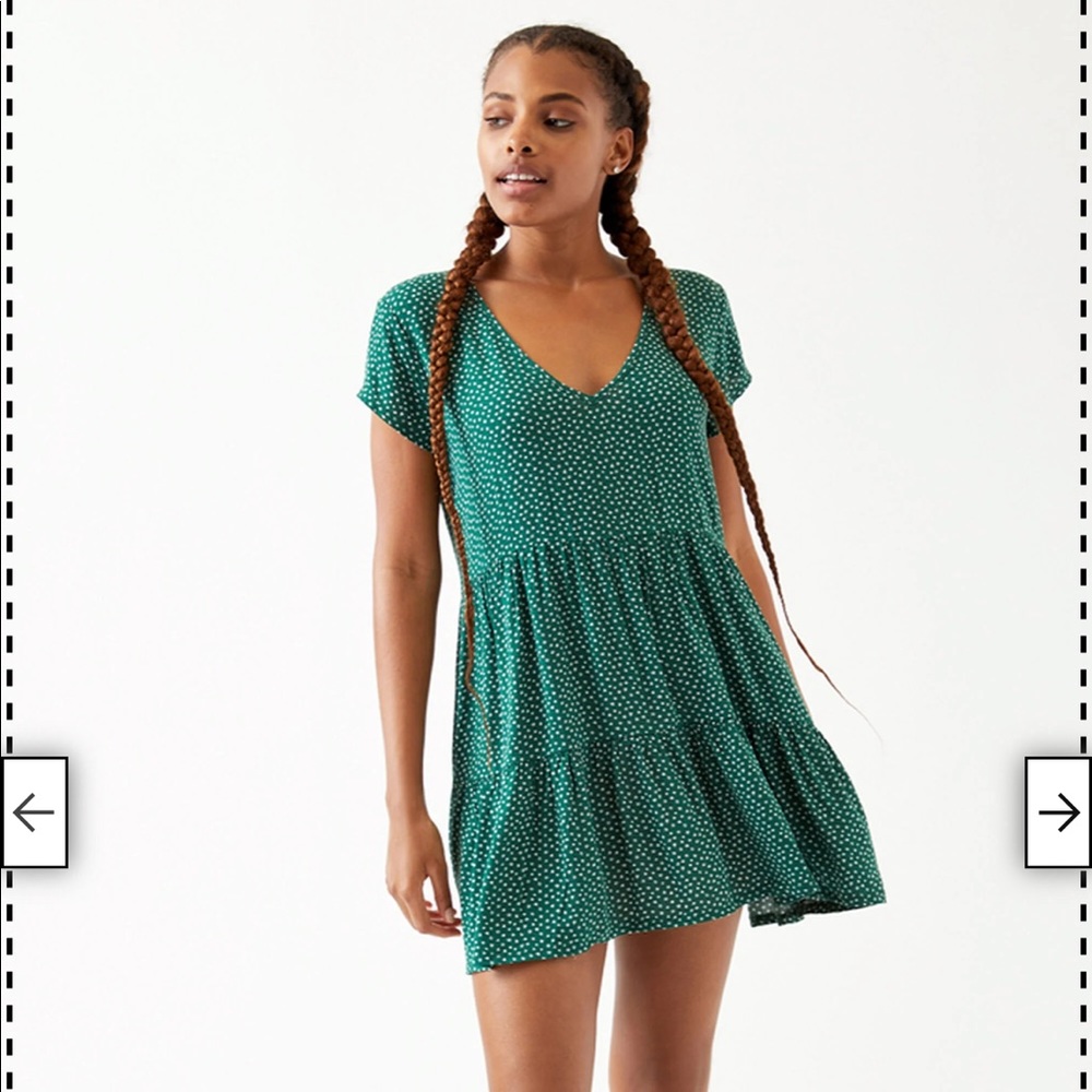 LA Hearts Printed Tiered Babydoll Mini Dress, Medium